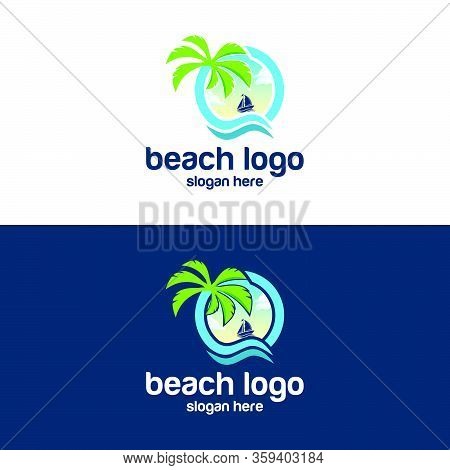 Beach Logo Design Vector