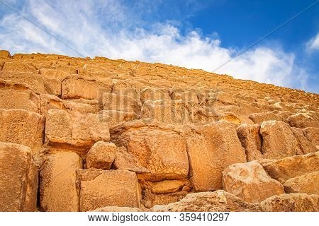 The Ancient Pyramid Of Chefren In Giza, Egypt