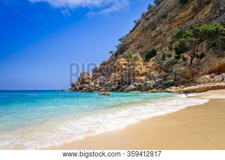 Cala Mariolu Beach In The Golf Of Orosei, Sardinia, Italy