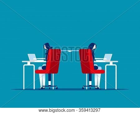 Colleagues Collaboration Team. Concept Businesns Teamwork Vector Illustration