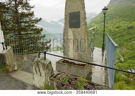 Geiranger, Norway - June 02, 2010: Memorial To The German Kaiser Wilhelm Ii In A Small Town Of Geira