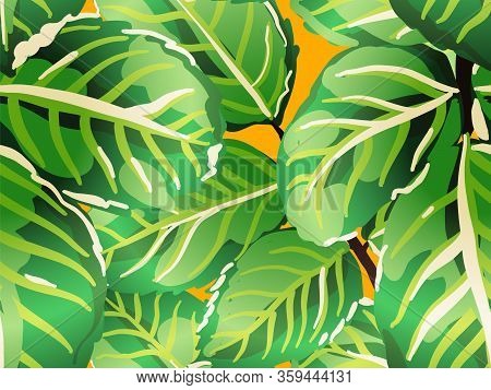 Rose Leaves Seamless Pattern. Summer Textile Design. Painted English Rose Leaf Patterns Collection. 