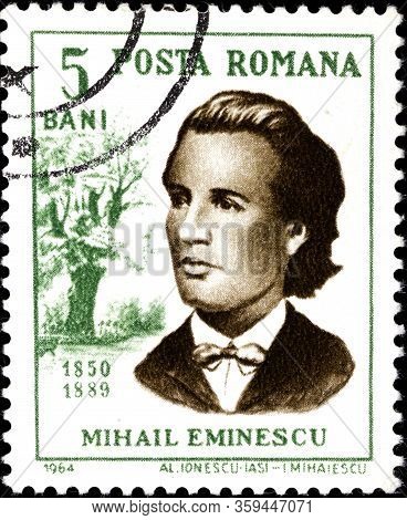 02.09.2020 Divnoe Stavropol Territory Russia The Postage Stamp Romania 1964 Personalities Mikhail Em