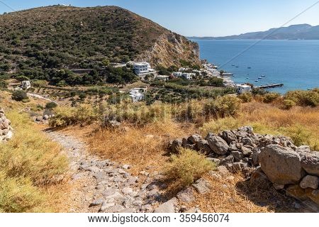 Old Trail With Boats And Houses In Klima Beach, Milos, Greece