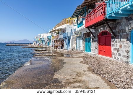 Coloured Houses In Klima Beach