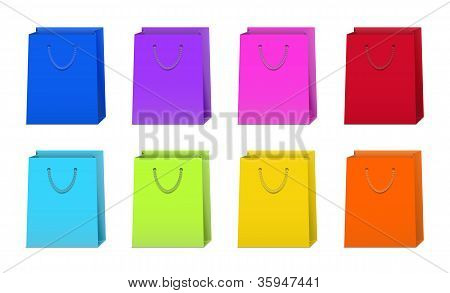 Conjunto de sacolas coloridas