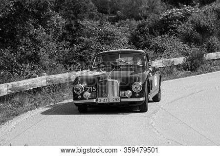 Pesaro Colle San Bartolo , Italy - May 17 - 2018 : Aston Martin Db 2 1951 On An Old Racing Car In Ra