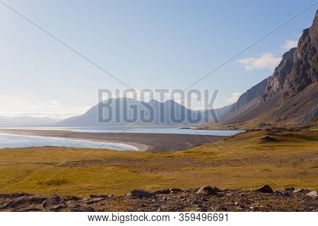 Hvalnes Lava Beach Landscape, East Iceland Landmark. Iceland Scenery
