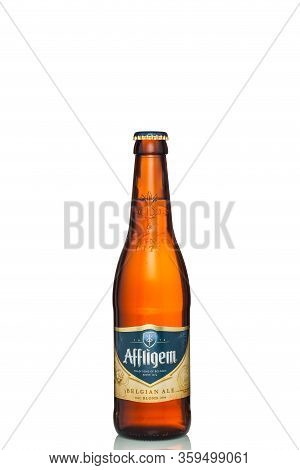 St. Petersburg, Russia, March 30, 2020. Affligem Belgian Ale Blonde Beer, Glass Bottle, Isolated On 