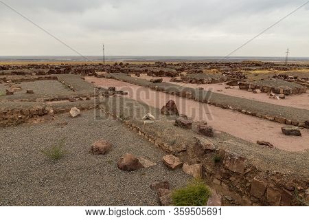 Ruined Ancient Walls In Akyrtas Palace Complex. Kazakhstan