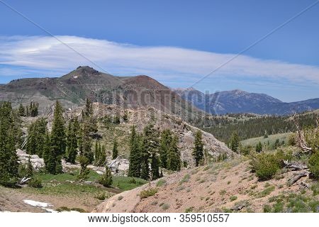 View From The Trail To Winnemucca Lake From High Top Lake In The Summer,  Featuring Mostly Melted Sn
