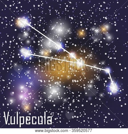 Vulpecula Constellation With Beautiful Bright Stars On The Background Of Cosmic Sky  Illustration