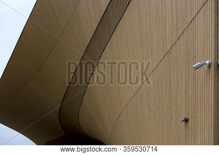 Helsinki, Finland - January 17, 2020: Fragment Of The Helsinki Central Library Oodi Building