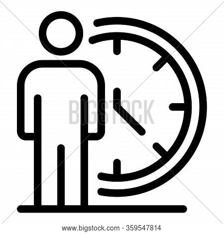 Business Training Time Clock Icon. Outline Business Training Time Clock Vector Icon For Web Design I