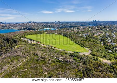 Aerial View On Tania Park Ans Dobroyd Head, Sydney, Australia.