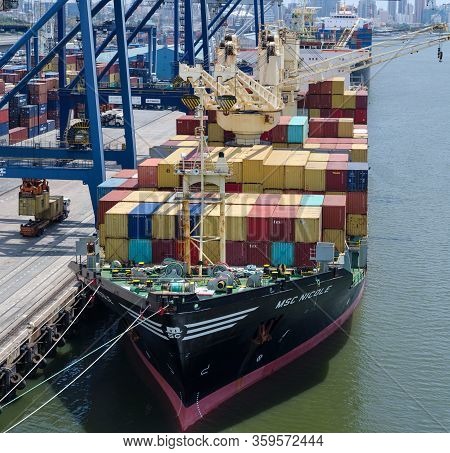 Dar Es Salaam, Tanzania - March 29: Container Vessel In Port Of Dar Es Salaam On March 29, 2018 In D