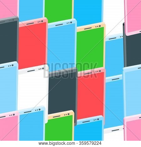 Seamless Texture With Multi-colored Phones. Vector Illustration
