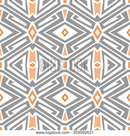 Seamless Crazy Colored Geometric Pattern Over White Background. Repeating Modern Tiling, Wrappping P