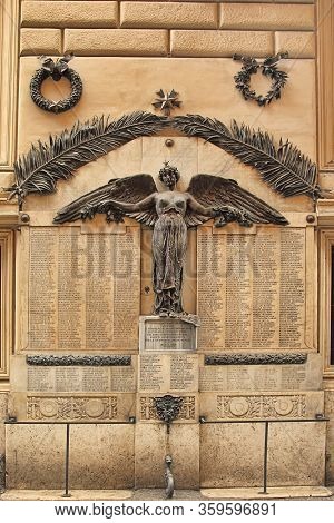 Rome, Italy - April09, 2018: Turillo Sindoni - Monument To The Warriors Of The War, A Great Angel Wh