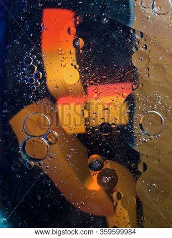 Space Or Planets Universe Cosmic Abstract Background. Abstract Molecular Sculpture. Water Bubbles. M