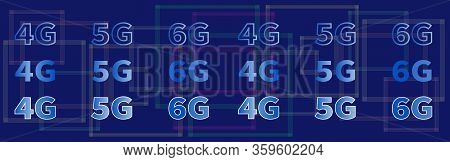 Global Network Connection. 4g 5g 6g Data Rate Technology. Geometric Abstract Background With Connect