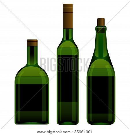 녹색 병 다른 크기