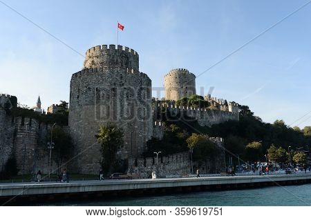 Istanbul,turkey - November 3, 2019:roumeli Hissar Castle Fortress In European Part Of Istanbul, Turk