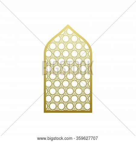 Arab Vector Window Door Pattern. Arabian Islamic Mosque Ramadan Ornament Style
