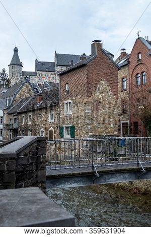 View At The Old Town And The Castle In The Background In Stolberg, Eifel, Germnay