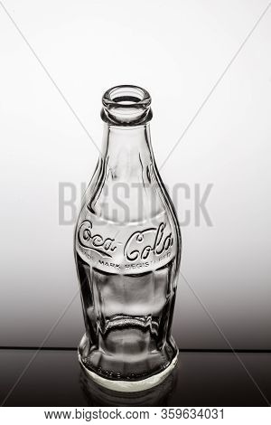 St. Petersburg, Russia, March 30, 2020. Coca-cola Drink, Old Two-glass Bottle, Craft, Specially For 