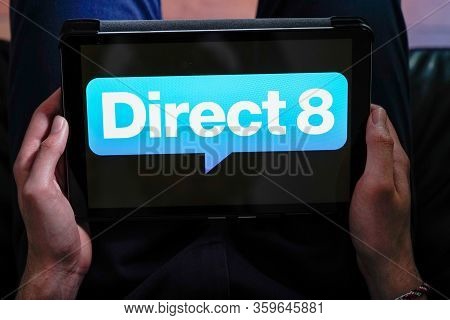 Bordeaux , Aquitaine / France - 03 03 2020 : Direct 8 Private National French General Interest Telev