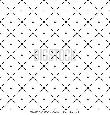 Seamless Vector Pattern, The Dotted Lines Of The Squares. Isolated Outline On A White Background.sto