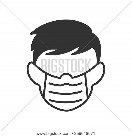 Man In A Gauze Bandage, Vector Stock Illustration. Simple Design