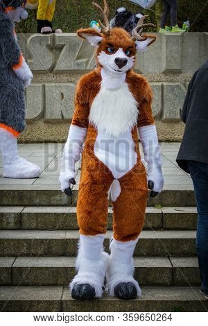 Volkspark Friedrichshain, Berlin, Germany - April 14, 2018: European Furry Walk At Volkspark Friedri