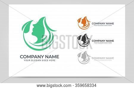 Beauty Woman Face Logo Symbol. Modern Vector Illustration