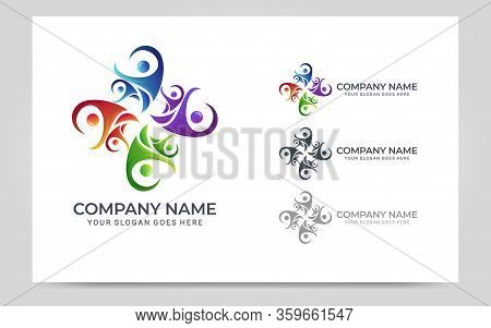 Abstract Logo Of People, Business, Foundation, Community, Human Caring, Health Workers.