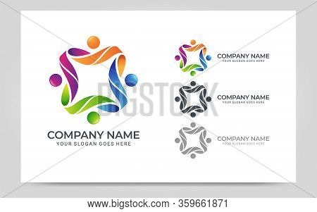Abstract Logo Of People, Business, Foundation, Community, Human Caring, Health Workers.