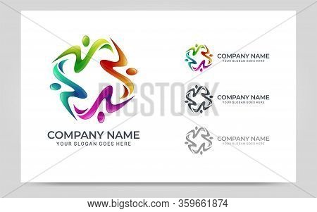 Abstract Logo Of People, Business, Foundation, Community, Human Caring, Health Workers.