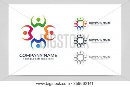 Abstract Logo Of People, Business, Foundation, Community, Human Caring, Health Workers.