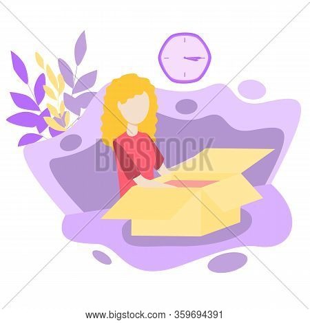 Delivery Service Vector Illustration. Flat Tiny Shipping Box Persons Concept. Global International L