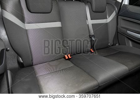 Novosibirsk, Russia - March 04, 2020:   Ford Kuga,  Car Passenger Seats With Seats Belt.