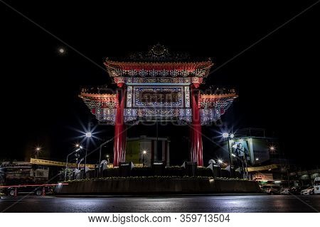 Bangkok, Thailand - 13 Dec 2019 : View Of The Royal Jubilee Gate (odeon Circle) Of Landmark In China