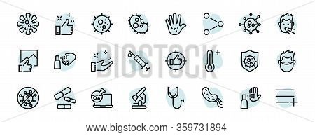 Coronavirus A Set Of Icons On The Theme Of Coronavirus, Contains Such Icons As Nucleation, Hand Wash
