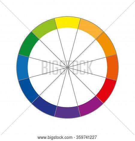 Color Wheel Or Color Circle With Twelve Colors