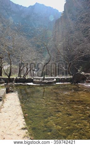 Springs Of Kryas In Livadeia Boeotia Greece