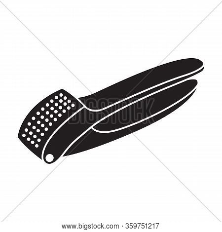 Press For Garlic Vector Icon.black Vector Icon Isolated On White Background Press For Garlic.