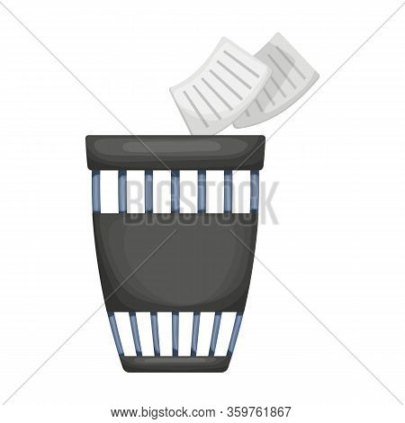 Wastebasket Vector Icon.cartoon Vector Icon Isolated On White Background Wastebasket.