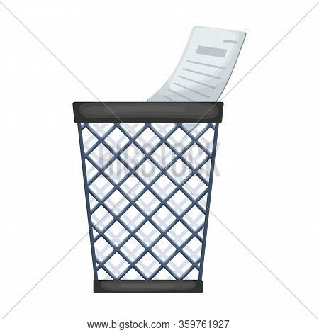 Wastebasket Vector Icon.cartoon Vector Icon Isolated On White Background Wastebasket.