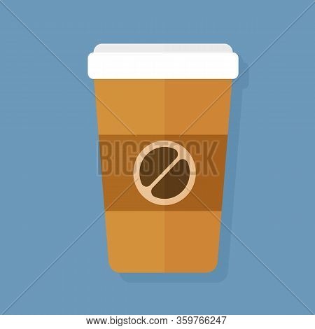 Vector Flat Illustration Coffee Cup Icon. Coffee Cup Logo