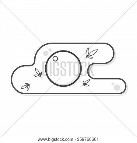 Fried Egg Icon In Flat Black And White Style Isolated.